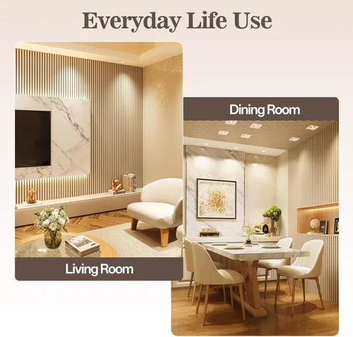 Miniatura 3 de Paquete de 4 paneles de madera para pared, 94.4 x 12.8 pulgadas, paneles de pared de listones de madera acústica para decoración de interiores
