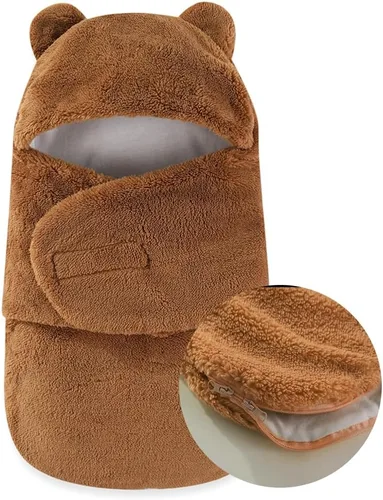 Miniatura 11 de AiWMGL Manta de Forro Polar para Bebé de Invierno 0-3 Meses Niños Niñas Envoltura Ajustable para Recién Nacido Suave y Cálida Saco de Dormir de Felpa