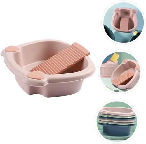 Miniatura 8 de Toddmomy 1 Unidades Lavabo Herramientas para el hogar Tabla de lavado de plástico Tabla de lavado de ropa Lavabo Lavabo Lavabo Dormitorio Lavabo Rosa