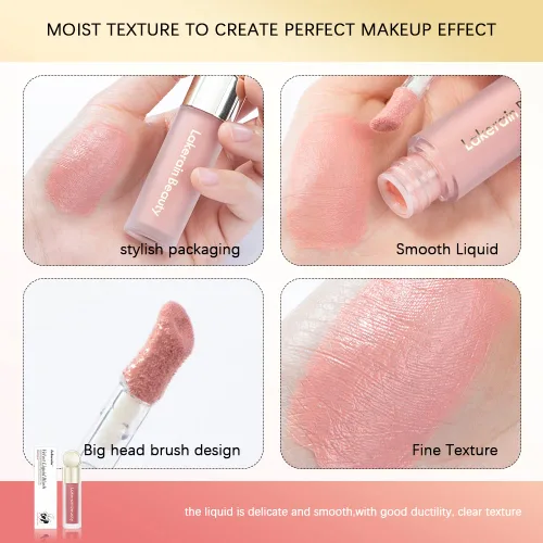 Miniatura 5 de Barra de Rubor Líquida para Mejillas, Crema de Terciopelo Suave para Rubor de Tinte Facial, Rubor Natural Mate Rosa Rojo para la Piel, Maquillaje 2#