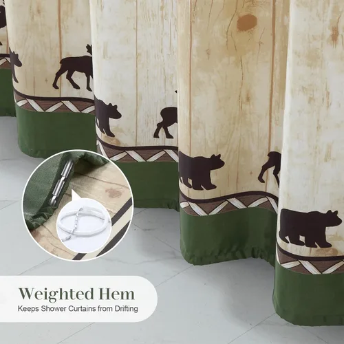 Miniatura 6 de Woodland cortina para regadera de tela impermeable