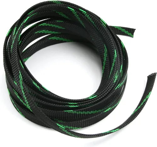 Miniatura 40 de Aicosineg Funda de cable trenzado flexible de PET de 16 pies de ancho de 0.5 pulgadas de ancho, funda de malla de alambre flexible para TV, audio