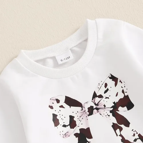 Miniatura 4 de Kaipiclos Ropa occidental para bebé niña, con lindo estampado con volantes, manga larga, pantalones para otoño e invierno, trajes de vaquera