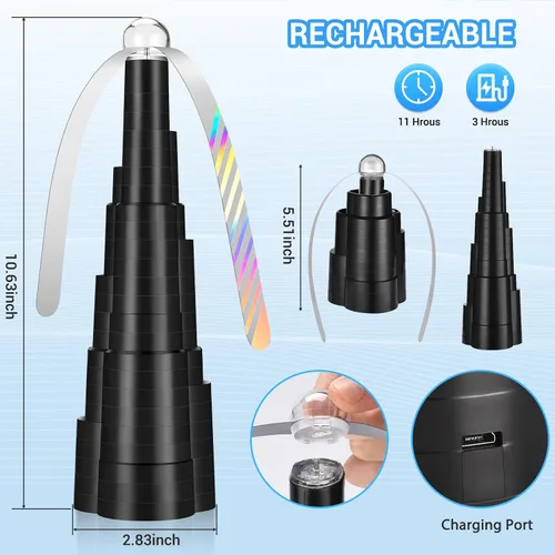 Miniatura 6 de LEOFI Ventiladores de mosca para mesas, ventiladores de insectos, ventilador de comida, ventilador de mesa, cuchillas holográficas suaves