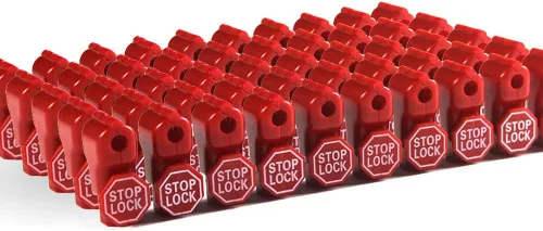 BETERTEK Gancho de clavija para evitar el robo de barrido de productos mostrados en una clavija de alambre, cerradura de seguridad de plástico rojo