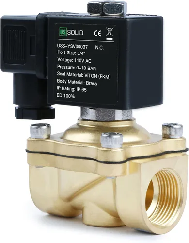 Miniatura 19 de U.S. Solid Válvula solenoide de latón de 1/2" -110V 120V AC, normalmente cerrada, válvula eléctrica de 10 bar para agua, aire, diesel