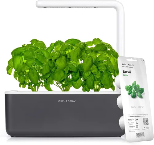 Click & Grow Smart Garden 3 - Kit de jardinería para interiores (incluye cápsulas de albahaca)