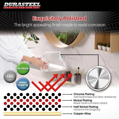 Miniatura 3 de DuraSteel Grifo de cocina comercial montado en la pared con boquilla giratoria de 14 pulgadas, cuerpo y mango de un solo orificio, latón construido