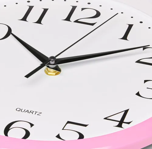 Miniatura 6 de Bernhard Products - Reloj de cuarzo de pared rosa claro, silencioso, sin tictac, redondo, 10 pulgadas, a pilas y fácil de leer, para hogar, cocina