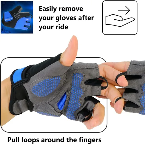 Miniatura 5 de LuxoBike Guantes de ciclismo para hombre almohadilla de gel de 0.197in Guantes de ciclismo especializados ultra transpirables Guantes de bicicleta