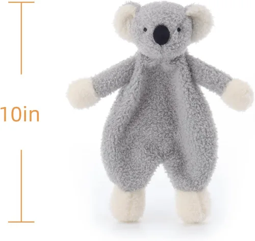 Miniatura 5 de Apricot Lamb Manta de seguridad de animales de peluche, koala gris, manta de personaje para guardería, felpa de lujo para acurrucarse