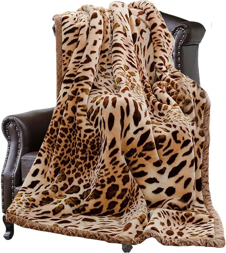 Miniatura 23 de Manta de visón coreano de 55"×75", sedosa, suave y cálida - Manta de cama Raschel reversible de 2 capas para cama individual. (150x200cm-2.5kg).