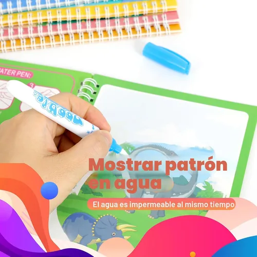 Miniatura 3 de Paquete de 5 libros de colorear de agua reutilizables para niños pequeños, juguetes de libros de garabatos de agua, pintura con libros de agua