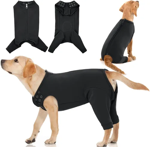 IDOMIK Traje de recuperación para perros, manga para patas de perro para evitar que lamen las patas traseras, manga protectora para heridas en los