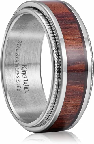 Miniatura 88 de King Will Anillo giratorio de acero inoxidable 316L para hombres y mujeres, 0.315 in de dragón/nudo celta, anillo para ansiedad para aliviar