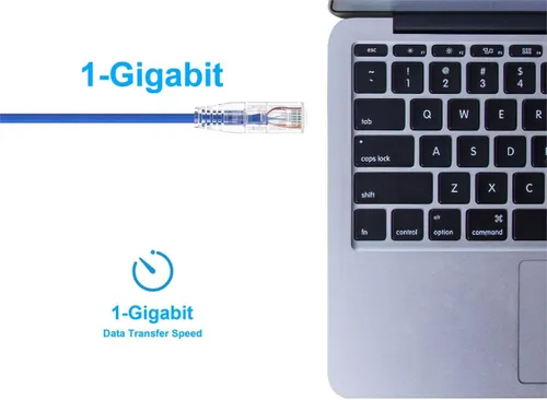 Miniatura 5 de Monoprice - Cable de conexión Ethernet Cat6 de 2.1 metros, azul, serie SlimRun, UTP, 28 AWG, 550 MHz, alambre de cobre puro, sin enganches, RJ45