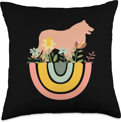 Miniatura 4 de Border Collie Dog - Mom Dad Pet Cute Rainbow Boho Pink Throw Pillow