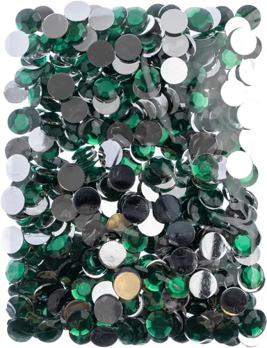 Miniatura 2 de John Bead 400 piezas de diamantes de imitación redondos acrílicos de 0.472 in (SS50), color verde, acrílico con parte trasera plana para hacer
