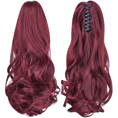 Miniatura 38 de Extensión de cola de caballo, extensiones de cabello con clip de garra de 24 pulgadas, extensiones de cabello largo y lacio, extensión de cabello