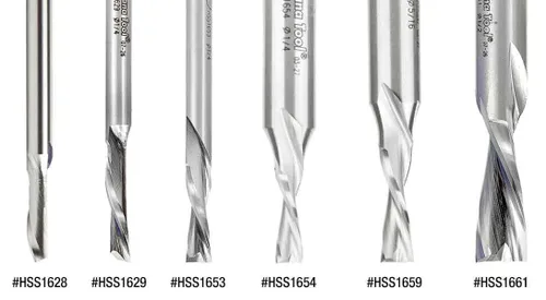 Miniatura 3 de Amana Tool HSS1655 Brocas de enrutador espiral de doble flauta Metal Corte de aluminio de 1/4 D x 1 x 1/4 pulgadas Broca de enrutador de corte