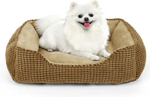 Miniatura 20 de MIXJOY Camas para Perros Pequeños, Camas para Gatos de Interior Lavables, Calmante para Mascotas Perro de Tamaño Pequeño, Camas Rectangulares Suaves