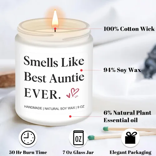 Miniatura 2 de Homsolver Regalos para tía, cumpleaños, madres, Navidad, Acción de Gracias, regalos para tía, huele a la mejor tía alguna vez velas perfumadas