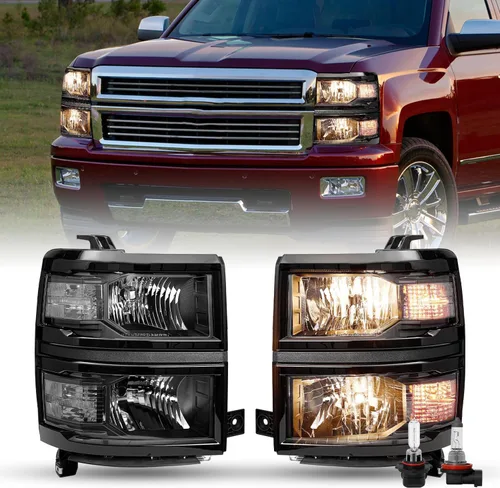Miniatura 27 de JSBOYAT Conjunto de faros delanteros y luces traseras 2014 2015 Chevy Silverado 1500 Camioneta Pickup [Estilo de fábrica OE] lado del pasajero