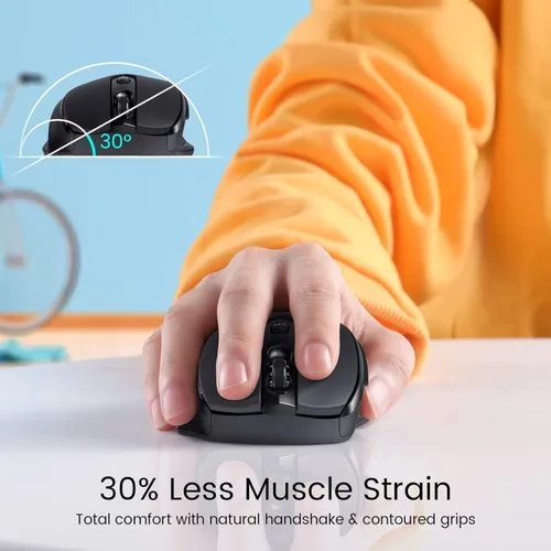 Miniatura 5 de HOTWEEMS Ratón inalámbrico, D-09 Ratón inalámbrico USB para laptop, Ergo Grips, Lightspeed 5 niveles 2400 DPI, batería de 16 meses, portátil