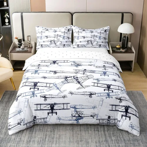 Miniatura 47 de 100% Algodón Natural Acuarela Juego de Ropa de Cama con Diseño Marino para Niños y Niñas, Juego de Cama con Estrella de Mar y Caracol Azul, Juego