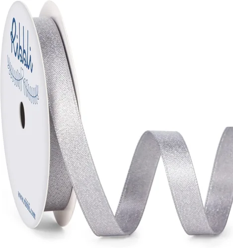 Miniatura 24 de Ribbli Cinta negra de doble cara, purpurina de lujo, 3/8 pulgadas x 10 yardas, cinta de boda para manualidades, envoltura de regalos y decoración