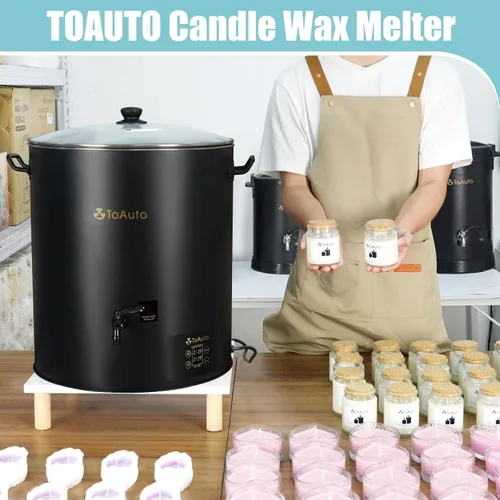 Miniatura 2 de TOAUTO Derretidor de cera digital comercial de 60 libras, máquina de fabricación de velas eléctrica extra grande de 30 L para control de temperatura