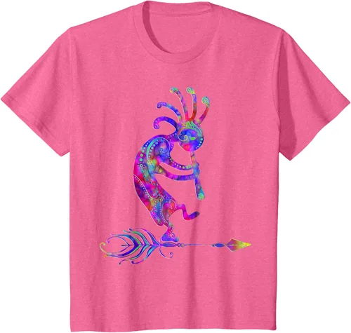 Miniatura 60 de Native American Kokopelli With Feather 2 - Camiseta Fan Fun, Negro, S