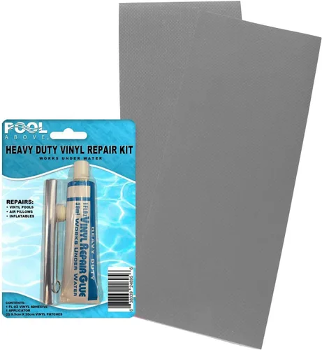 Miniatura 14 de Paquete de 2 parches de reparación de vinilo azul polvo resistente de 4 x 10 para botes inflables y piscinas Azul polvoriento