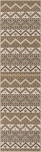 Miniatura 47 de SAFAVIEH Alfombra lavable para exteriores, colección Veranda – Alfombra de pasillo de 2.3 x 6 pies, color azul y crema, no desprende pelusa y fácil