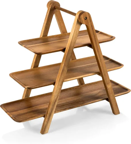 Miniatura 11 de PICNIC TIME NCAA - Bandeja de servir de 3 niveles, tablas de embutidos, platos de madera para servir (madera de acacia)