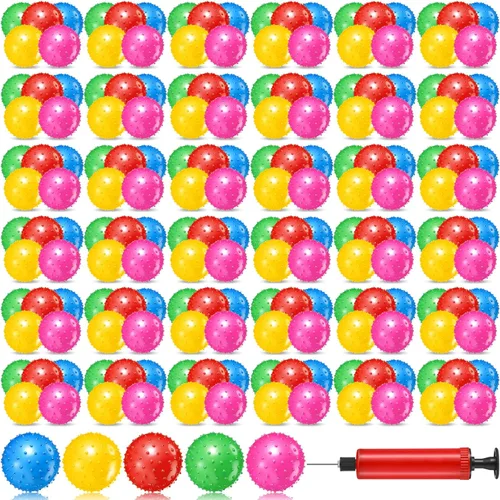 Lenwen 200 bolas de juguete para niños pequeños de 3.9 pulgadas, suaves y rebotantes, juguetes sensoriales inflables con bomba de aire, juguetes