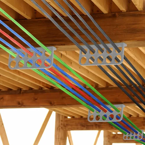 Miniatura 8 de Paquete de 10 soportes de cable para persecución de cables, soporte de cable para gestión organizada de cables eléctricos NMB, dispensador de cables