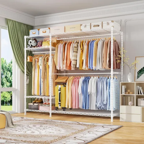 Miniatura 2 de Ulif F7 Plus - Perchero de ropa resistente, perchero para colgar ropa, 6 niveles, estante de almacenamiento portátil independiente de 68 pulgadas