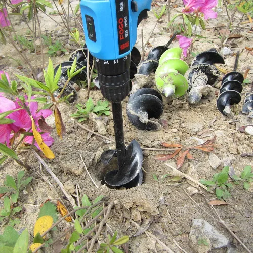 Miniatura 7 de Broca de taladro para plantar – Broca en espiral de 3 x 12 pulgadas – Herramienta de maceta de bulbos y excavadora de agujeros para poste – Taladro