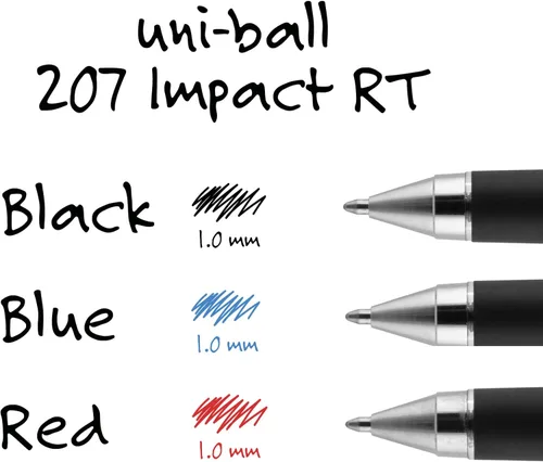 Miniatura 6 de uni-ball Gel Uni-Ball Impact RT - Recambios de bolígrafo retráctil, punta gruesa, tinta negra, paquete de 2, 6 paquetes