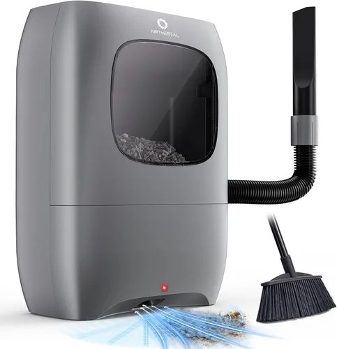 AIRTHEREAL T1 Aspiradora sin contacto con recogedor automático y 2 modos de operación - Aspiradora de cilindro con cable ultrarrápida y potente para
