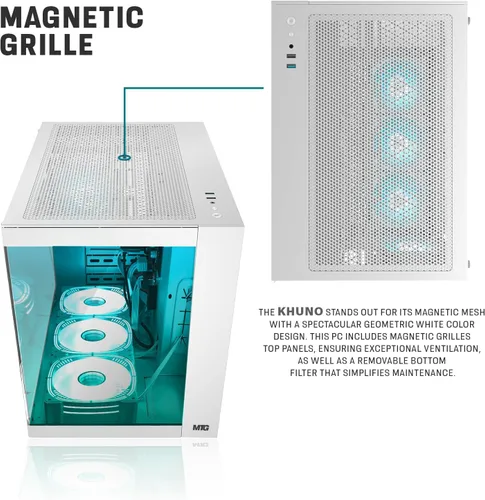 Miniatura 5 de MTG Khuno Gaming Tower PC - Intel Core i7 4ª generación, RTX 3060 12GB 192 bits, 16 GB RGB ARGB Ram, 512 GB Nvme, combo de cámara web gamer, Windows