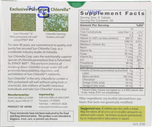 Miniatura 2 de Sun Chlorella 500 mg 120 comprimidos..., 029918015111, 1, 1