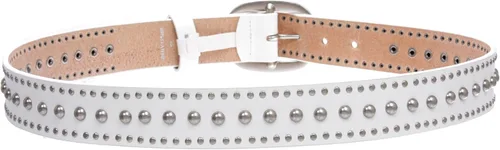 Miniatura 4 de beltiscool Cinturón de cuero con tachuelas de metal con hebilla ovalada para mujer