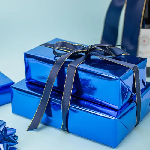 Miniatura 5 de Homeral Rollo de papel de regalo Jumbo de 30 pulgadas x 32.8 pies, color azul rey metálico para Navidad, cumpleaños, vacaciones, boda, baby shower