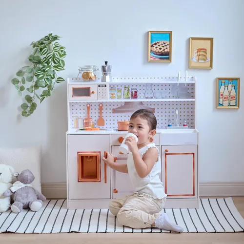 Miniatura 6 de Teamson Kids Cocina de madera para niños pequeños con accesorios, juego de cocina de simulación para niños a partir de 3 años, juego de cocina
