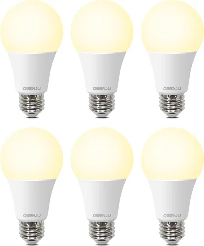 DEGNJU - Bombillas LED A19 13 W, equivalente a 100 W, 2700 K, luz blanca suave, 1500 lúmenes, base E26, no regulable, 13 W de luz blanca brillante