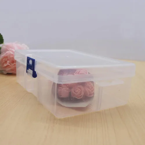 Miniatura 7 de Caja de almacenamiento de plástico transparente de 6 piezas con cierre hermético, contenedor organizador para lápices, rompecabezas, juguetes
