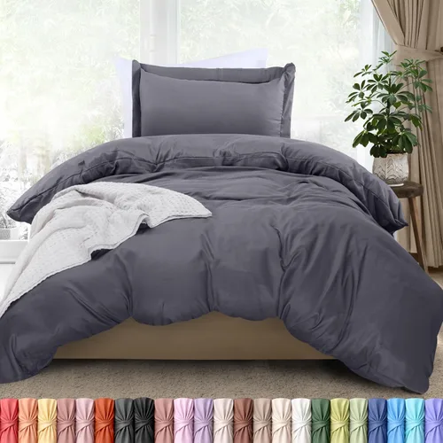 Miniatura 22 de Utopia Bedding Funda de edredón tamaño Queen – 1 funda de edredón con 2 fundas de almohada – Funda de edredón de 3 piezas con cierre de cremallera