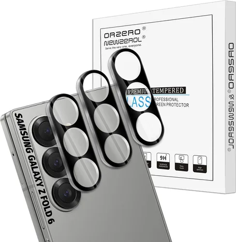 Miniatura 29 de Orzero Paquete de 2 protectores de lente de cámara compatible con Samsung Galaxy Z Fold 4 5G, protector de vidrio templado de 9 durezas HD